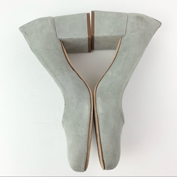 Bernardo The Jackie Suede Grey Square Toe Heel 9 - Picture 9 of 16